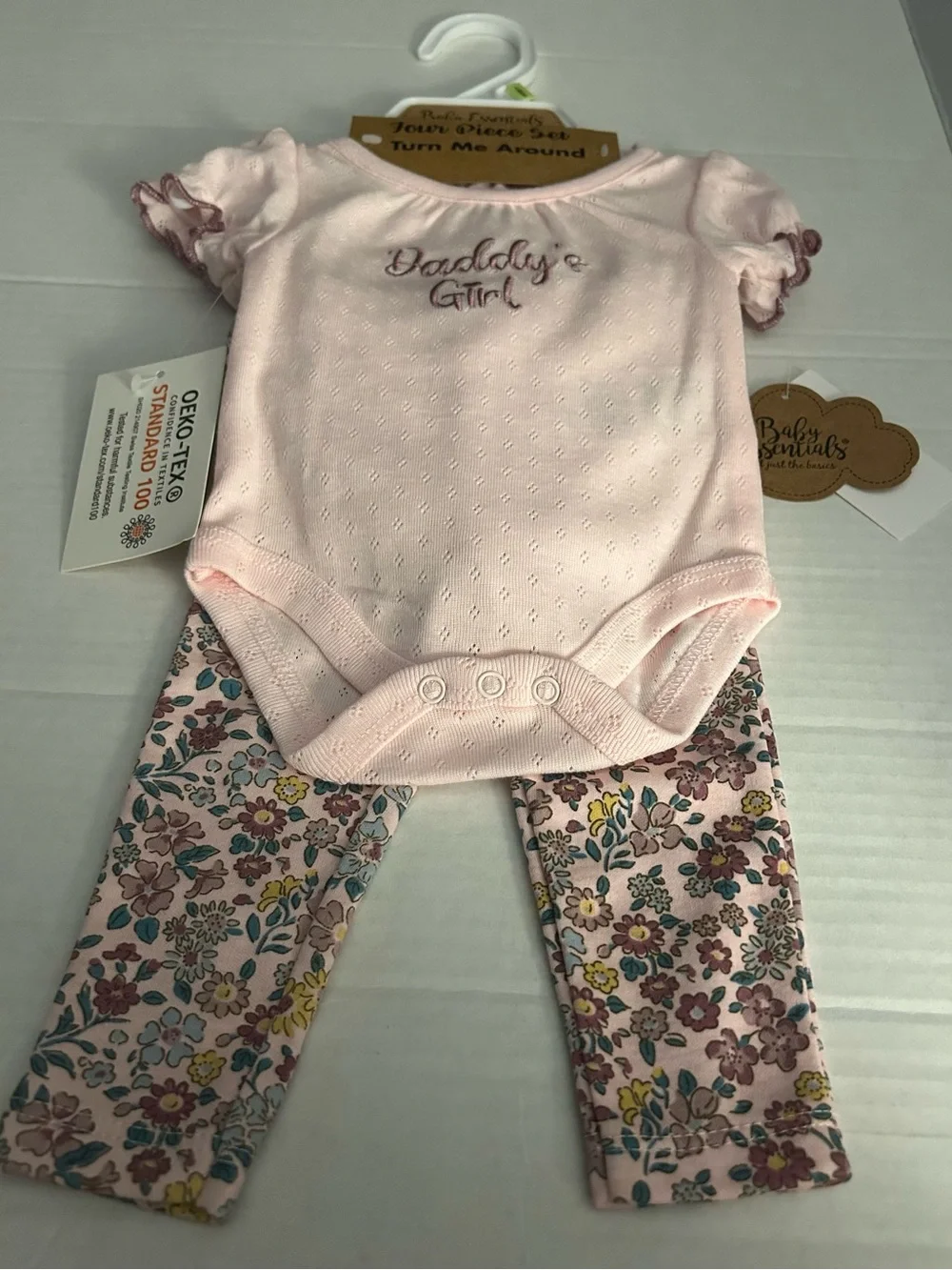 NWT Baby Essentials two soft, coordinated 4-piece sets. 3M perfect gift sets.